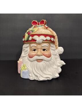 Vintage Christopher Radko Santa Claus Cookie Jar Vibrant Colors Very Detailed
